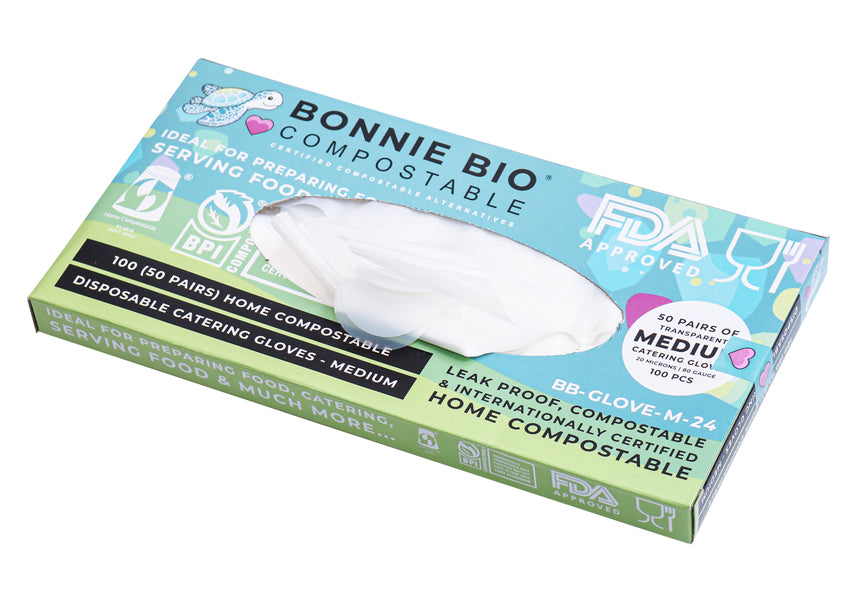 Medium Size Compostable Disposable Gloves