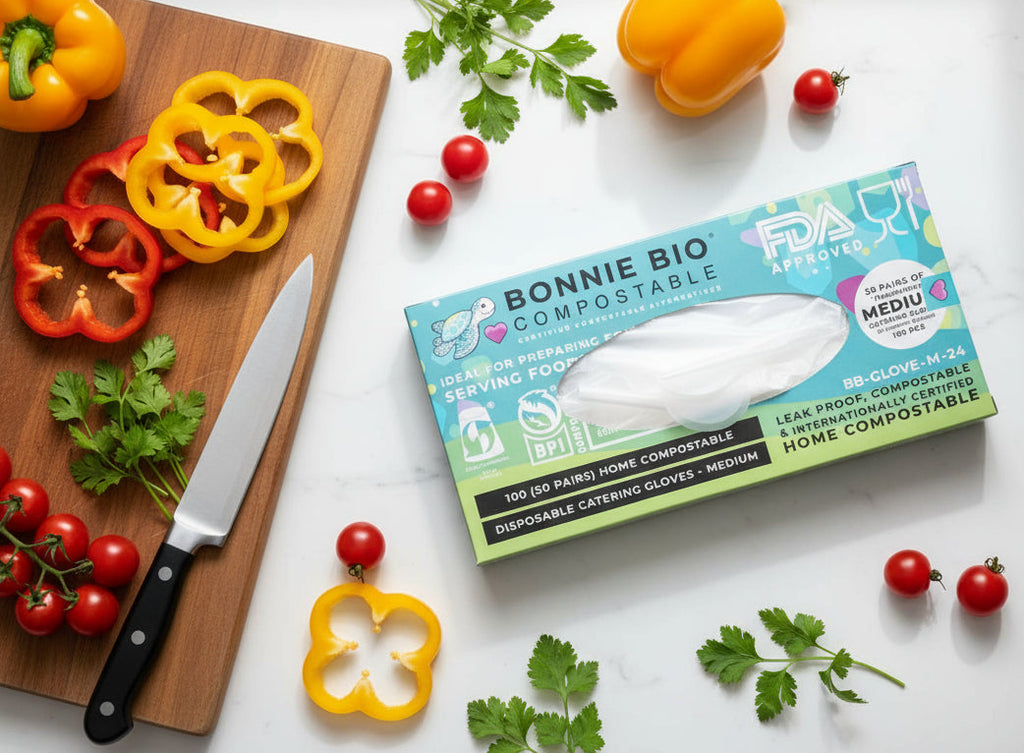 Medium Size Compostable Disposable Gloves